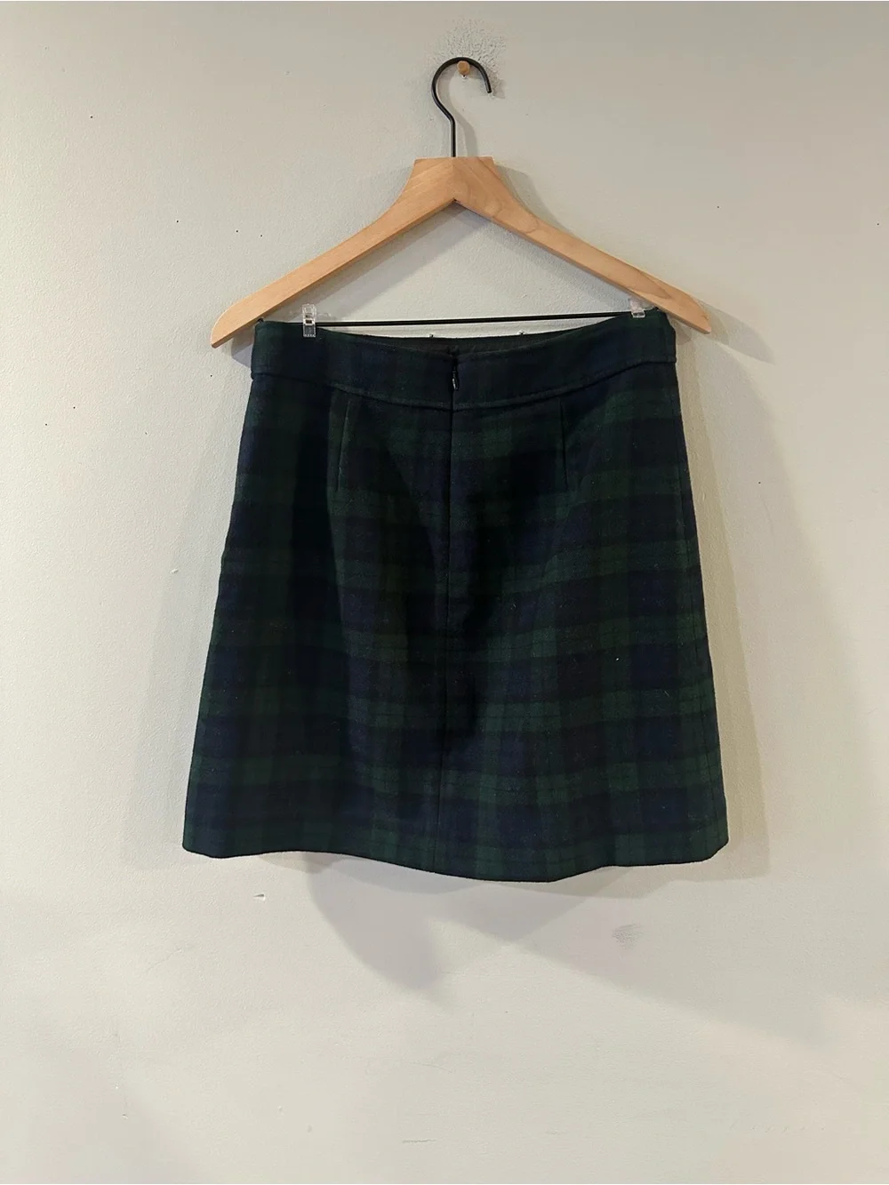 J. Crew Wool Blend Blackwatch Plaid A-Line Mini Skirt